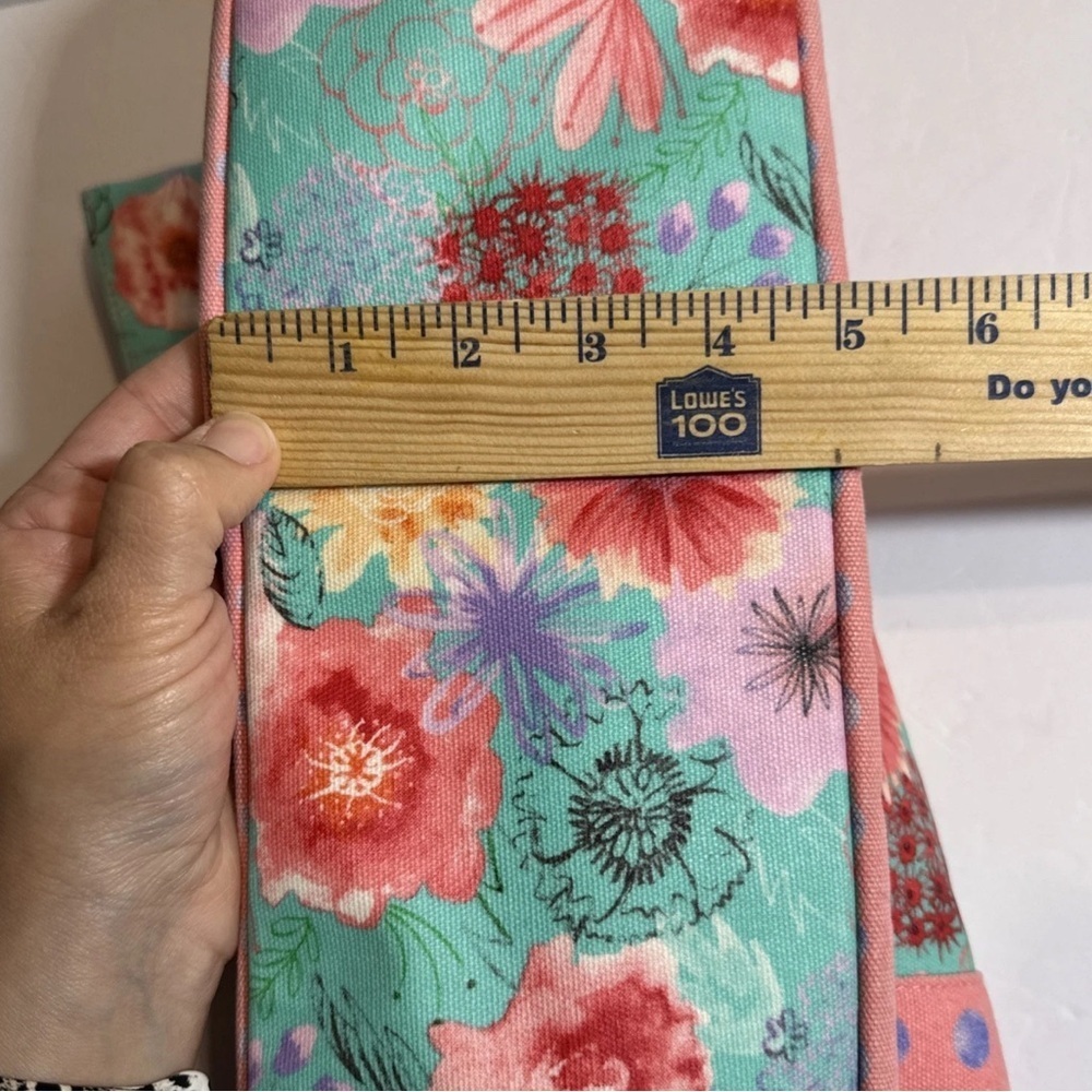 MATILDA JANE Relaxing Sunshine Pink Floral & Dots Oversize Tote Bag 19” Wide - Picture 11 of 16
